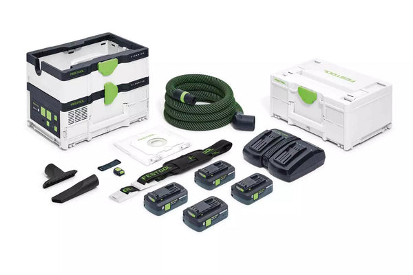 Aspirateurs sans fil CLEANTEC CTLC SYS HPC 4,0 I-Plus - FESTOOL - avec 4 batteries 18V 4.0Ah - chargeur - accessoires - Systainer - 576944