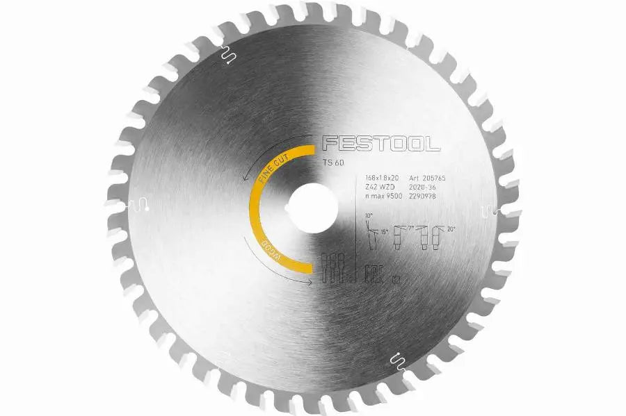 Lame de scie circulaire WOOD FINE CUT HW 168x1,8x20 WD42 FESTOOL - 205765