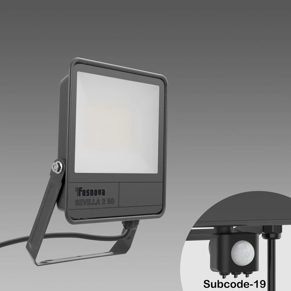 PROJECTEUR DÉTECTEUR LED EXTÉRIEUR 50W 3000K 5200LM GRAPHITE