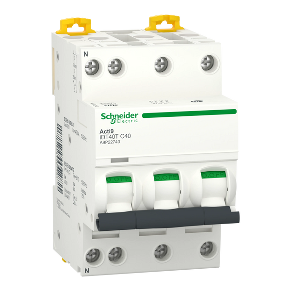 Acti9 iDT40T - Disjoncteur modulaire - 3P+N - 40A - Courbe C - 4500A/6kA - SCHNEIDER ELECTRIC - A9P22740