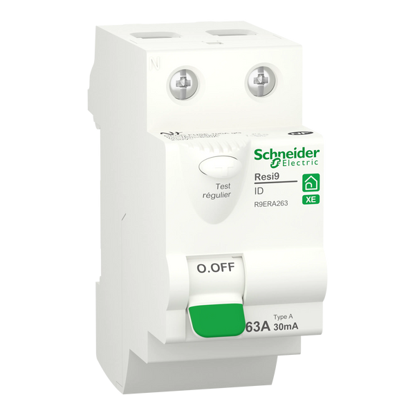 Resi9 XE - interrupteur différentiel - 2P - 63A - 30mA - Type A - embrochable - SCHNEIDER ELECTRIC - R9ERA263