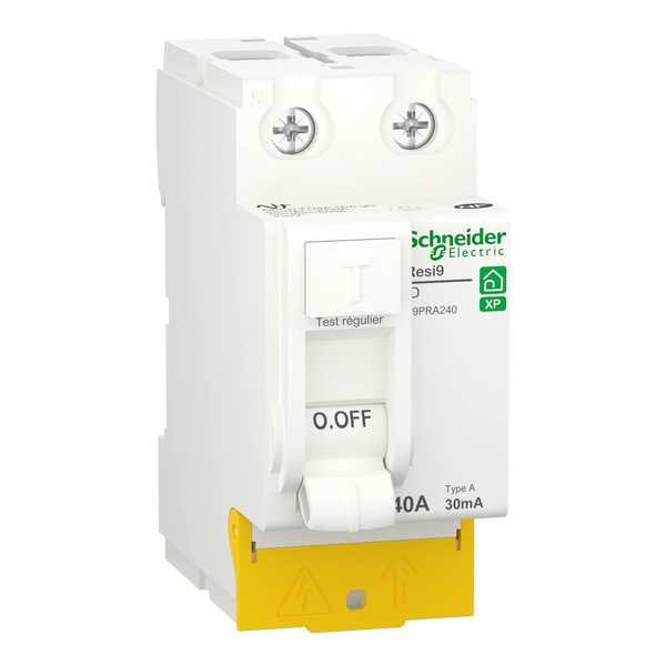 Resi9 - inter différentiel - 2P - 40A - 30mA - Type A - peignable - alim bas - SCHNEIDER ELECTRIC - R9PRA240
