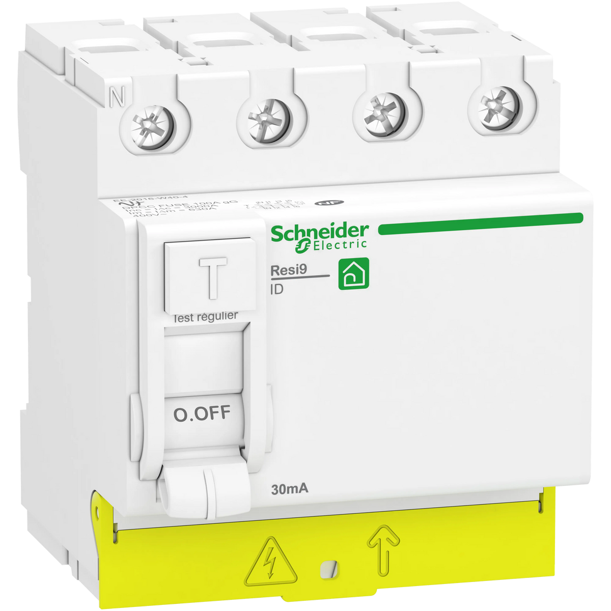 Resi9 - interrupteur différentiel - 4P - 40A - 30mA - Type A - peignable - SCHNEIDER ELECTRIC - R9PRA440