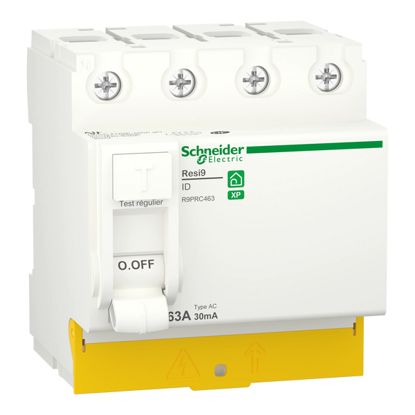 Resi9 - interrupteur différentiel - 4P - 63A - 30mA - Type AC - peignable - SCHNEIDER ELECTRIC - R9PRC463