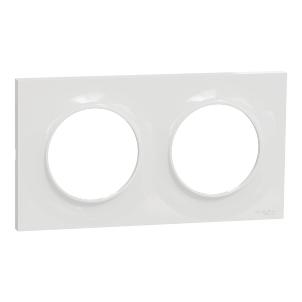 Odace Styl - plaque 2 postes horizontaux ou verticaux entraxe 71mm blanc - SCHNEIDER ELECTRIC - S520704