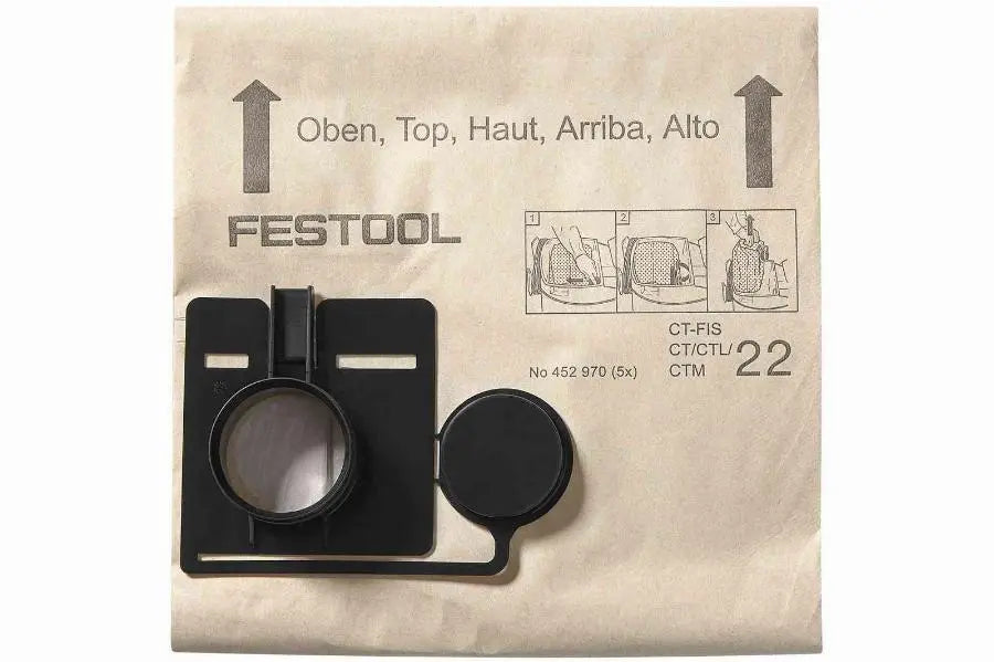Paquet 5 sacs filtre CT22 FESTOOL - 452970