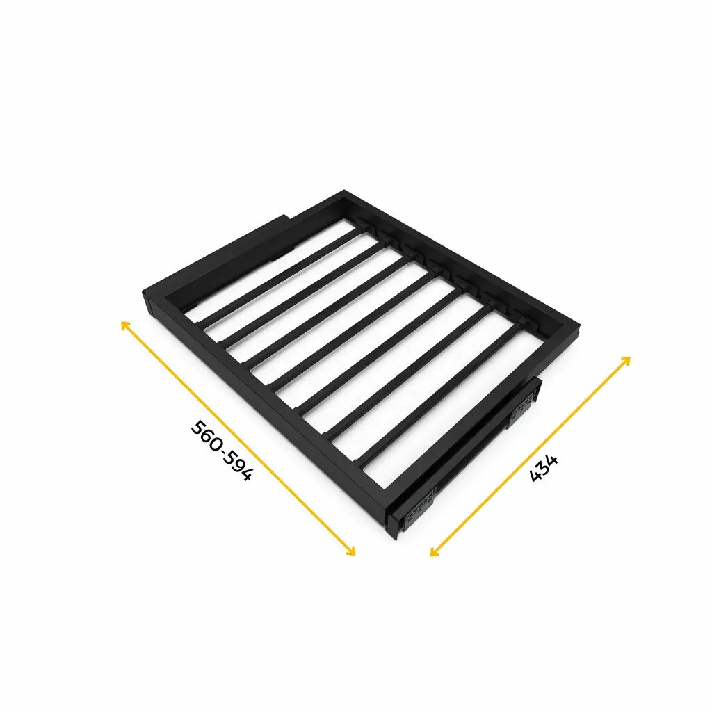 Kit 7 tringles à pantalon 600 mm Noir - EMUCA - 7029254
