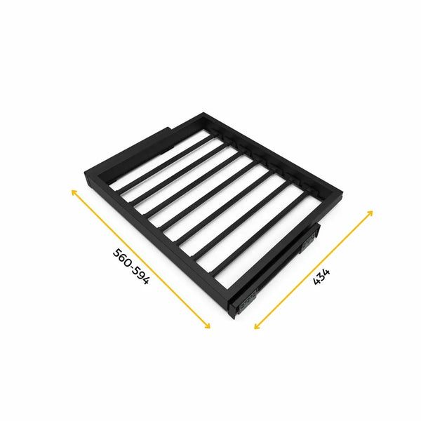 Kit 7 tringles à pantalon 600 mm Noir - EMUCA - 7029254