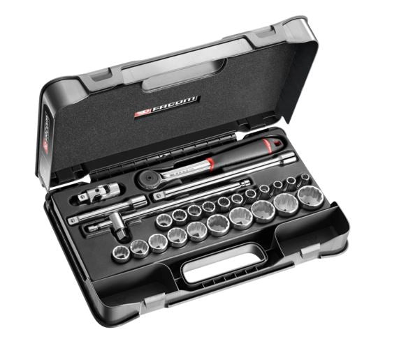 Coffret douilles 1/2" 12 pans métriques S.161B FACOM - 26 pièces - S.161-4P12